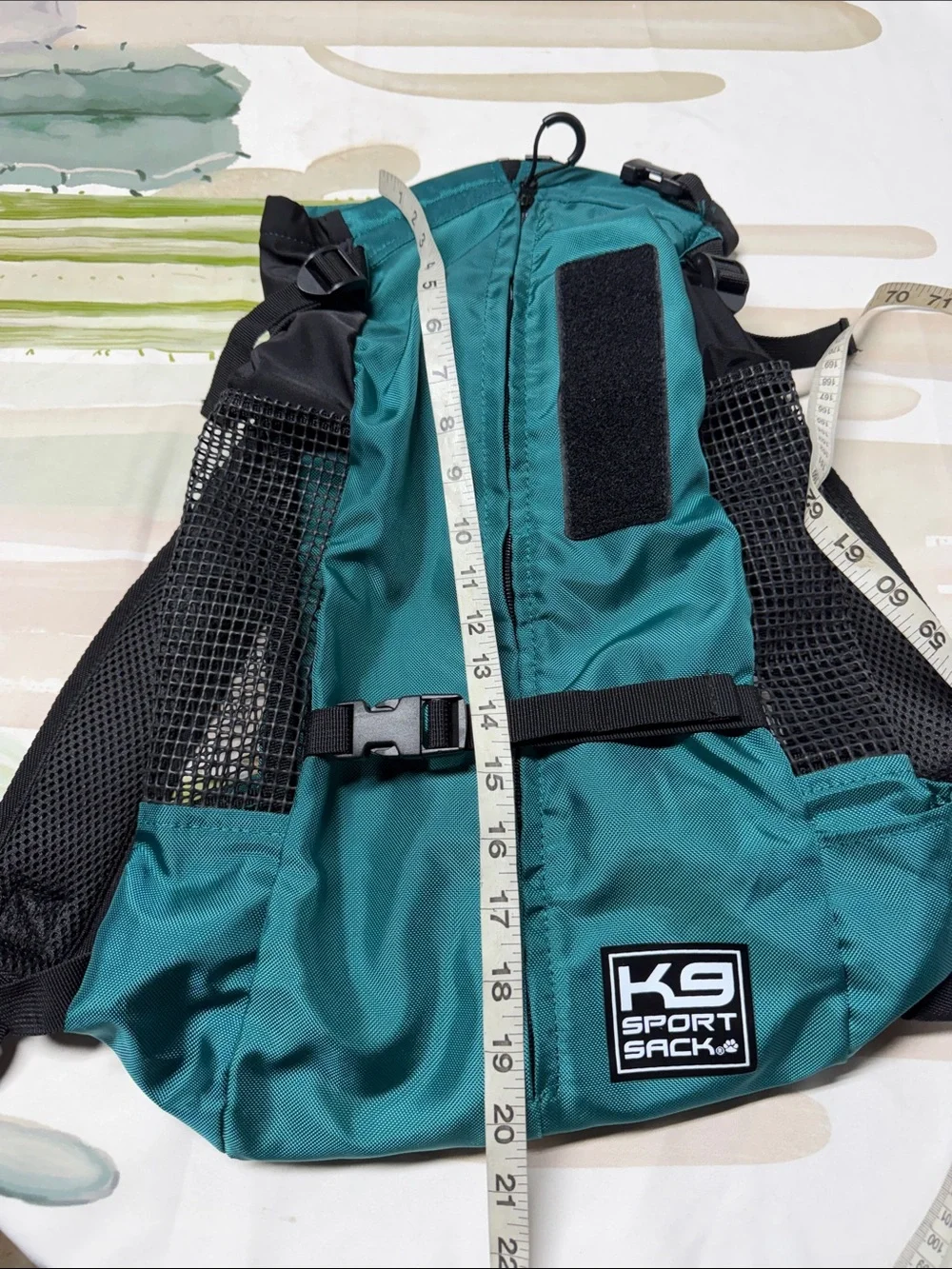 turquoise K9 Sport Sack Trainer backpack dog carrier mesh sides adjustable strap